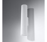 SOLLUX lighting Lagos 2 Lampada da parete | Design moderno con paralume cilindrico, stile industriale | Lampadina GU10 sostituibile, 2 x 40 W | Acciaio verniciato a polvere, bianco, 6 x 8 x 30 cm