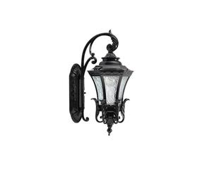 Applique Da Parete In Alluminio Impermeabile IP65 Per Esterni, Lanterna Da Giardino, Decorazione Da Paesaggio, Lampione, Lampada Da Parete In Vetro, Applique Da Parete Retrò E27 Elegante(Black)