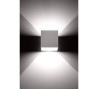 Sollux Lighting Quad 1 Lampada da parete | Design moderno con paralume rettangolare | In alluminio con lampadina G9 sostituibile, 1 x 40 W | Bianco, 10 x 12 x 10 cm