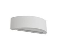 Applique da parete in cemento bianco, design a mezzaluna, vetro in vetro smerigliato, 1 Amp, Block