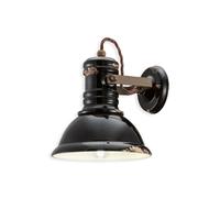 Applique da parete in ceramica vintage nero orientabile 1 luce FLR-219