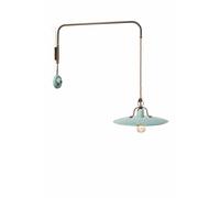 Applique da parete in ceramica vintage retrò ruggine e celeste 1 luce FLR-71