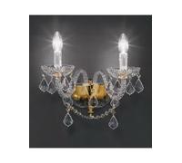 Applique da parete in cristallo design classico oro LEO-MADRID-AP2