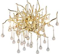 Applique da Parete in Cristallo Dorato, Moderna Applique da Parete in Cristallo con Piccole Gocce di Pioggia per Soggiorno, Bagno, Camera da Letto, corridoio