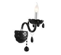 Applique da Parete in Cristallo Vintage, Lampada da Parete in Cristallo a 1 Luce in Stile Europeo Decorativo, Applique da Parete antiche a Forma di Candela, lampade da Parete cablate Nere per INT