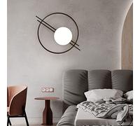 Applique da Parete in Ferro e Vetro, Moderna, Semplice, per Soggiorno, lampade a Sfera, Nere, Creative, a LED, per Camera da Letto, Comodino, Lanterna, Minimalista, Hotel, Prodotto in Cina