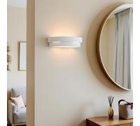 SOLLUX lighting Atena Lampada da parete in ceramica | Design moderno molto universale | Lampadina E27 sostituibile, 1 x 60 W | Bianco, 40,5 x 14,5 x 10 cm