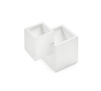 Applique da parete in gesso due cubi una emissione di luce con attacco g9 [EEK: C]