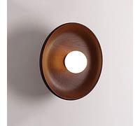 Applique da parete in legno piatto rotondo moderno minimalista corridoio corridoio scale illuminazione da parete, interni per uso domestico G9 lampada da parete per camera da letto soggiorno corridoio