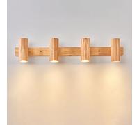 Applique da Parete in Legno Regolabile con Binario in Legno, Lampada da soffitto Moderna a LED per Bagno, Lampada da Parete Rettangolare Lunga Girevole da 21 W/28 W per Camera da Letto, corridoio