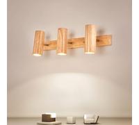 Applique da Parete in Legno Regolabile con Binario in Legno, Lampada da soffitto Moderna a LED per Bagno, Lampada da Parete Rettangolare Lunga Girevole da 21 W/28 W per Camera da Letto, corridoio