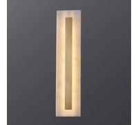 Applique da Parete in Marmo lineare Lungo in Rame, Moderna e contemporanea, con dimmer, Lampada da Parete a LED, Grande apparecchio di Illuminazione in Vetro alabastro Bianco per Camera da Letto,