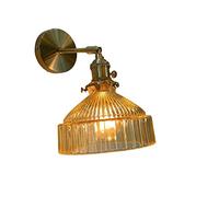 Applique da Parete in Metallo,Da da Bagno Moderna con Paralume in Vetro,Da da Parete per Veranda V-Intage Compatibile con Cucina, Soggiorno, Illuminaziper Interni, Loft, Bar,Dari a Led