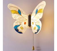 Applique da Parete in Metallo per Interni, Lampada da Parete a Farfalla in Acrilico a LED da 8 W Moderna nordica con Base Bianca, Lampada da Parete per Camera da Letto, Comodino, Soggiorno, Corri
