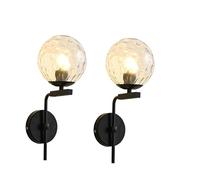 Applique da Parete in Oro Nero, Lampada da Parete Moderna di metà secolo, Lampada da Parete Industriale a Globo per Interni, Lampada da Parete Vintage con Globo in Vetro Trasparente per corridoio