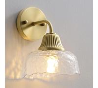 Applique da Parete in Ottone Vintage, Moderna Lampada da toeletta, Applique da Parete per Interni antiche con Paralume in Vetro per Camera da Letto, Bagno, Porta, Ingresso, Luce del corridoio