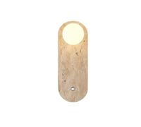 Applique da Parete in Pietra Naturale, da da Parete Semi-incassata con Sfera in Vetro opalino, Grande e Moderna, in Marmo, da da Parete di metà secolo per Camera da Letto, Comodino, Bagno,