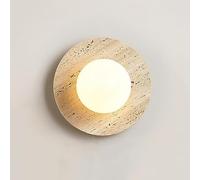 Applique da parete in pietra naturale, lampada da soffitto a semi-incasso, lampada da parete in vetro bianco latte, lampada da parete per camera da letto, lampada da parete in marmo rotonda da fattori