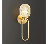 Applique da parete in rame Lampada da comodino in ottone con paralume in vetro a nido d'ape Moderna lampada da parete G9 Apparecchi di illuminazione,illuminazione a soffitto