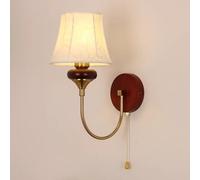 Applique da parete in stile country francese con paralumi in tessuto a imbuto | Applique da comodino di metà secolo con interruttore a catena, lampade da parete for camera da letto, corridoio, scale