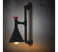 Applique da parete in stile industriale retrò Lampada da parete in ferro battuto a testa singola Lampada da tubo ad acqua Nostalgia americana Luci a staffa Personalità creativa Bar Lampade da parete