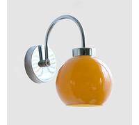 Applique da Parete in Stile Mid-Century Modern Lampada cromata con Paralume a Globo in Vetro Arancione Lampada Industriale Vintage per Camera da Letto Soggiorno e corridoio