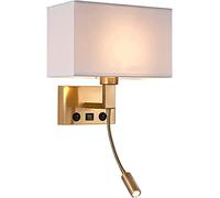 Applique Da Parete In Tessuto Applique Da Comodino Con Porta Di Ricarica USB Perfette Per La Camera Da Letto Soggiorno Lampada Da Parete Dell'hotel Con Faretto Da Lettura A LED