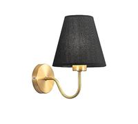 Applique da Parete in Tessuto Industriale Vintage con Paralume in Tessuto a Imbuto, Lampada da Parete per Soggiorno, Camera da Letto, Comodino, Lettura, Camino, Fattoria, Ristorante