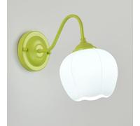 Applique da Parete in Vetro a Forma di bocciolo di Fiore, Moderna Lampada da Parete nordica per la casa, Lampada da Parete Creativa Color Crema, Lampada da Parete in Ferro Verde/Bianco per Intern