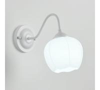 Applique da Parete in Vetro a Forma di bocciolo di Fiore, Moderna Lampada da Parete nordica per la casa, Lampada da Parete Creativa Color Crema, Lampada da Parete in Ferro Verde/bi