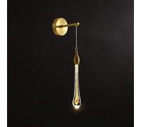 Applique da Parete in Vetro a LED Nordico, Applique da Parete in Rame postmoderno, Applique da Parete con Paralume a Forma di Goccia, Lampada da Parete Decorativa per Camera da Letto, soggio