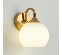 Applique da Parete in Vetro Bianco Latte, Lampada da Parete Moderna da Comodino con Attacco E27, Applique in Vetro da 7,87" per Camera da Letto, Soggiorno, corridoio, Illuminazione per la casa, 1
