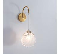Applique da Parete in Vetro con Piume e Perle, Lampada da Parete Decorativa in Ottone Dorato, Elegante Lampada da Comodino in Stile Francese per Camera da Letto, Soggiorno, corridoio, illumi