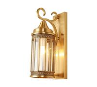 Applique da Parete in Vetro E27, luci da Parete Europee, per Esterni, da Giardino, IP65, Impermeabili, lampade da Parete Vintage in Rame, rustiche, Applique da Parete per Esterni,