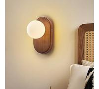 Applique da Parete in Vetro lattiginoso Vintage con Decorazione Moderna per la casa, Lampada da Parete in Legno di metà secolo, Lampada da Parete Rustica da Fattoria, Lampada da soffitto Antica d