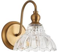 Applique da Parete in Vetro Minimalista retrò, Applique da Comodino, Lampada da Parete per corridoio, Stile Nordico, a Cupola in Metallo, Moderna di metà secolo, per Camera da Letto, Soggiorno, c
