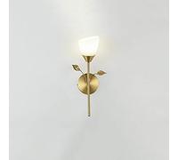 Applique da parete in vetro moderno e alla moda, stile nordico, minimalismo, creatività, foglie, staffa in ottone, lampada da parete per comodino, soggiorno, corridoio, E27, luci da parete per interni