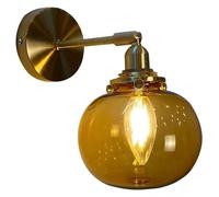 Applique da parete in vetro stile industriale E14 da parete vintage per soggiorno, camera da letto, bagno, cucina, loft, bar (colore marrone)