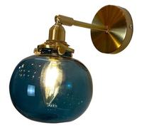 Applique da parete in vetro stile industriale E14 da parete vintage per soggiorno, camera da letto, bagno, cucina, loft, bar (colore marrone)