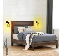 Applique da Parete Industriale a LED con Interruttore, Spina da 1,6 m, Girevole a 180°, E27, Nera, Regolabile, Comodino, Lettura, Soggiorno, Fattoria, corridoio, cassettiera