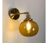 Applique da parete industriale vintage, lampade da comodino rustiche in stile rustico con vetro ambrato, blu verde, per bagno, montaggio a parete, apparecchio di illuminazione per camera da letto,