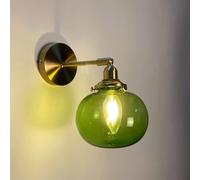 Applique da parete industriale vintage, lampade da comodino rustiche in stile rustico con vetro ambrato, blu verde, per bagno, montaggio a parete, apparecchio di illuminazione per camera da letto,