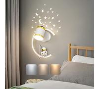 Applique da Parete Interni LED con faretto Dimmerabile Moderna lampade da comodino per camera dei bambin Moderna Astronauta Lampada Muro per Vivaio Stanza Bambin camera da letto comodino Soggiorno, B