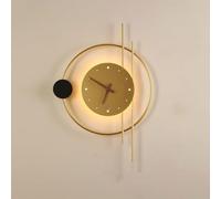 Applique da Parete Interno 2 in 1 Nuovo Creativo Orologio Lampade da Parete può Essere Utilizzato Come Orologio o Come Lampada a Muro，per Soggiorno Studia Corridoio(Gold)