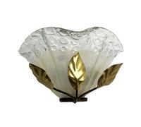 Applique da parete interno in ferro battuto marrone e oro con vetro di murano ambra 1 luce, applique classico, applique in vetro per camera da letto, soggiorno, corridoio, bagno, sala pranzo bon-100