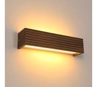 APPLIQUE DA PARETE INTERNO VINTAGE 18W LAMPADA IN LEGNO 3000K ILLUMINAZIONE DECO