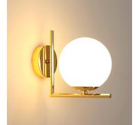 APPLIQUE DA PARETE INTERNO VINTAGE LAMPADA MODERNA E27 SFERA IN VETRO DESIGN RET