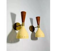 Applique da parete italiano Stilnovo metà secolo moderno coppia lampada da pa...