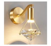 Applique da parete K9 Lampade da parete in cristallo diamante 5W LED Applique da parete in ottone dorato Lampada da parete per camera da letto Lampada da parete per soggiorno Corridoio Balcone