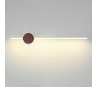 Applique da Parete, Lampada da Parete a LED lineare Ultrasottile con Base in Noce, Moderna Applique in Metallo per Camera da Letto, Illuminazione Decorativa per Interni, Elegante l